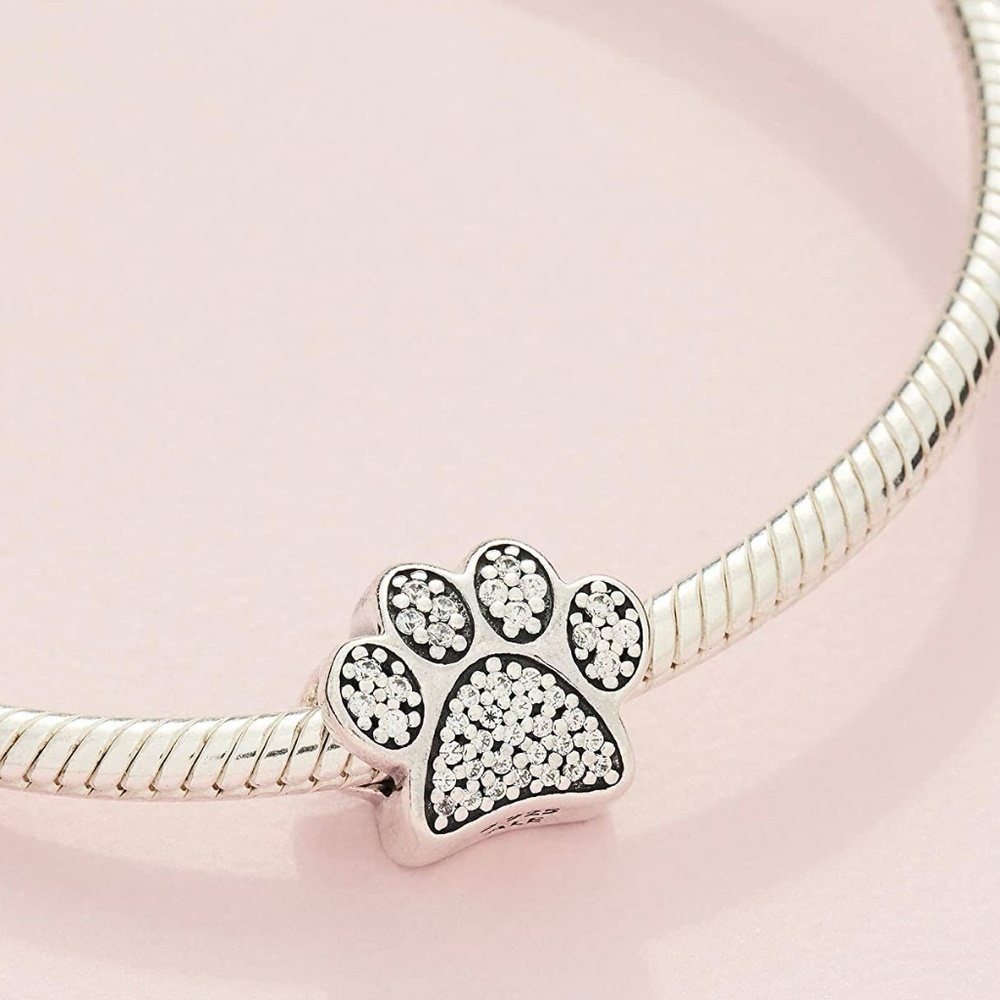 Pandora Sparkling Paw Print Charm